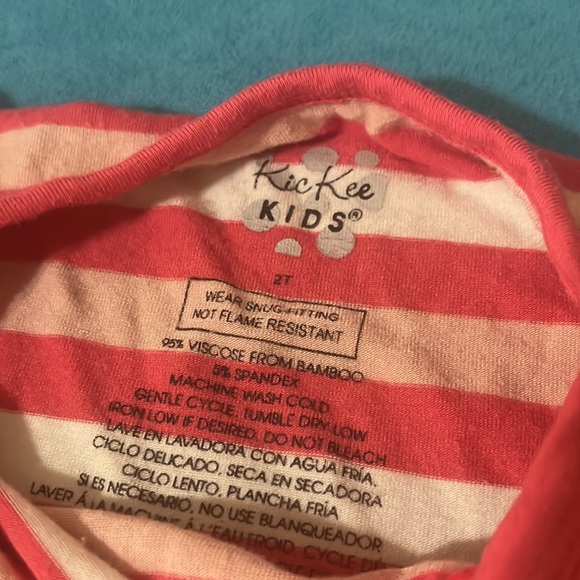 Kickee pants striped pajamas 2T - Picture 3 of 3